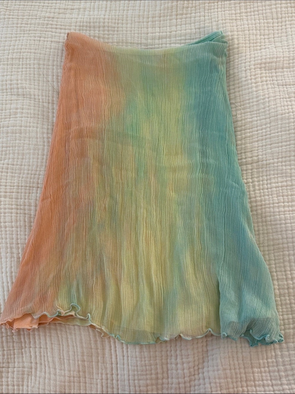 Pastel Ombre Pleated Midi Skirt - Multicolor